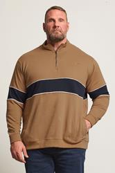 BadRhino Big & Tall Tan Brown Quarter Zip Sweatshirt | BadRhino 1