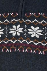 D555 Big & Tall Navy Blue Fairisle Quater Zip Knitted Jumper | BadRhino 3