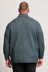 BadRhino Big & Tall Stormy Blue Full Zip Textured Sweatshirt | BadRhino 3