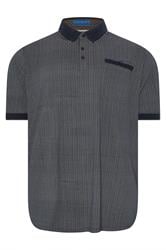 D555 Big & Tall Navy Blue Jacquard Polo Shirt