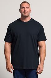 JACK & JONES Big & Tall Navy Blue Jenoa Crew T-Shirt | BadRhino 1