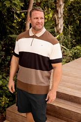 BadRhino Big & Tall Brown Short Sleeve Zip Polo Shirt | BadRhino 3