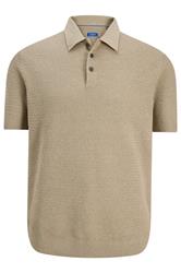 JACK & JONES Big & Tall Stone Brown Knitted Polo Shirt | BadRhino 2