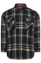 D555 Big & Tall Black Check Overshirt | BadRhino 1