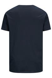 JACK & JONES Big & Tall Navy Blue Jenoa Crew T-Shirt | BadRhino 2