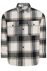 JACK & JONES Big & Tall Crockery White Check Overshirt | BadRhino 1
