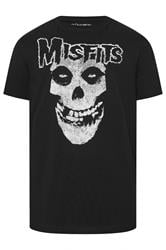 BadRhino Big & Tall Black Extra Long Misfits Graphic T-Shirt