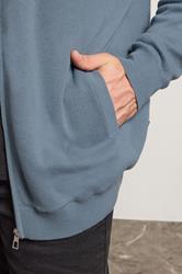 BadRhino Big & Tall Blue Knitted Borg Zip Up | BadRhino 5