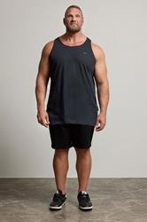 BadRhino Big & Tall Navy Blue Extra Long Plain Vest Top | BadRhino 1