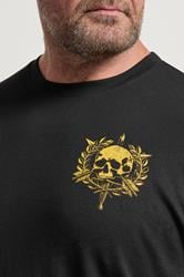 BadRhino Big & Tall Black Skull Emblem Graphic T-Shirt | BadRhino 4
