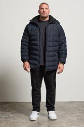 D555 Big & Tall Navy Blue Sherpa Lined Puffer Jacket | BadRhino 3