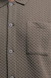 BadRhino Big & Tall Beige Brown Jersey Textured Overshirt | BadRhino 4