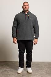 BadRhino Big & Tall Grey Sherpa Quarter Zip Fleece | BadRhino 2