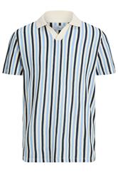 JACK & JONES Big & Tall Sea Pearl Blue Split Neck Polo Shirt | BadRhino 1