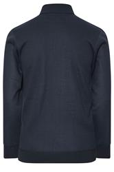 BadRhino Big & Tall Navy Blue Fleece Lined Ribbed Zip Through Ribbed Jumper | BadRhino 7
