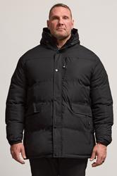 D555 Big & Tall Black Quilted Padded Jacket | BadRhino 1
