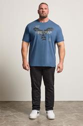 FIRETRAP Big & Tall Blue Hawke Print T-Shirt | BadRhino 2