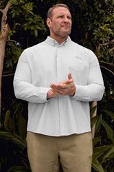 BadRhino Big & Tall Green Stripe Long Sleeve Oxford Shirt | BadRhino 1