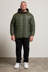 D555 Big & Tall Khaki Green Hybrid Quilted Soft Shell Jacket | BadRhino 2