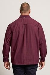 BadRhino Big & Tall Burgundy Red Long Sleeve Slub Shirt | BadRhino 3