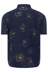 BEN SHERMAN Big & Tall Navy Blue Floral Print Shirt | BadRhino 4