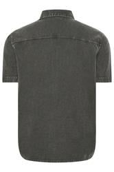 BadRhino Big & Tall Grey Acid Wash Cotton Shirt | BadRhino 7