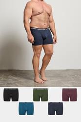 JACK & JONES Big & Tall 5 PACK Green/Blue/Black/Navy/Purple Boxers | BadRhino 1