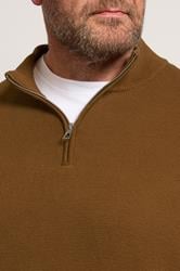 BadRhino Big & Tall Brown Milano Quarter Zip Jumper | BadRhino 4