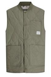 JACK & JONES Big & Tall Olive Green Liner Vest | BadRhino 3