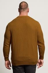 BadRhino Big & Tall Brown Textured Crew Neck Knitted Jumper | BadRhino 3