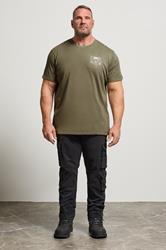 BadRhino Big & Tall Olive Green Skull Emblem Graphic T-Shirt | BadRhino 2
