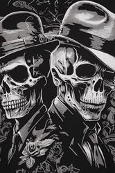 KAM Big & Tall Black Gentleman Skull T-Shirt | BadRhino 5