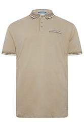 D555 Big & Tall Stone Brown Interlock Jacquard Polo Shirt | BadRhino 2