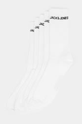 JACK & JONES Big & Tall 5 PACK White Logo Tennis Socks | BadRhino 1