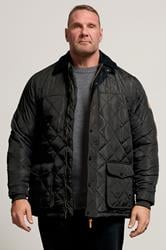 D555 Big & Tall Black Quilted Jacket | BadRhino 1