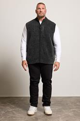 BadRhino Big & Tall Grey Fleece Pocket Gilet | BadRhino 2