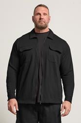 STUDIO A Big & Tall Navy Blue Zip Through Shacket | BadRhino 1