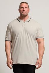 BadRhino Big & Tall Natural Brown Tipped Polo Shirt | BadRhino 2