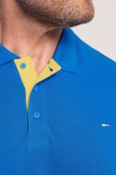 BadRhino Big & Tall Blue & Yellow Contrast Polo Shirt | BadRhino 5