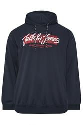 JACK & JONES Big & Tall Navy Blue Hoodie | BadRhino 1