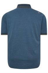D555 Big & Tall Blue Jacquard Pique Polo Shirt | BadRhino 2