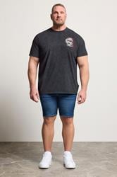 BadRhino Big & Tall Black Dragon Graphic Acid Wash T-Shirt | BadRhino 1
