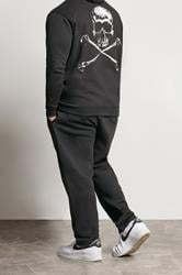 BadRhino Big & Tall Black Side Skull Open Hem Joggers | BadRhino 4