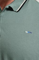 BadRhino Big & Tall Green & Blue Tipped Polo Shirt | BadRhino 5