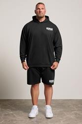 BDRNO Premium Big & Tall Black Logo Jogger Shorts | BadRhino 1