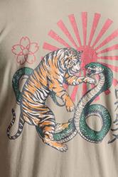BadRhino Big & Tall Stone Brown Acid Wash Tiger Graphic T-Shirt | BadRhino 4
