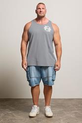 BadRhino Big & Tall Blue Koi Carp Graphic Vest Top | BadRhino 2