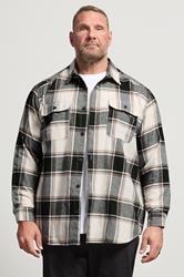 JACK & JONES Big & Tall Crockery White Check Overshirt | BadRhino 1