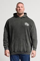 BadRhino Big & Tall Black Sun Bleached Tattoo Graphic Hoodie | BadRhino 1
