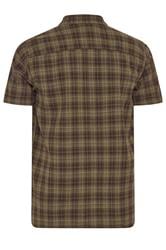 BadRhino Big & Tall Brown Check Stripe Short Sleeve Shirt | BadRhino 6